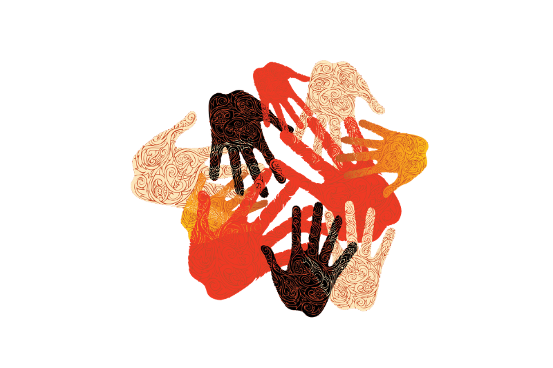 illustration of joining hands