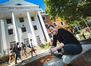 professor outside Arundel Hall