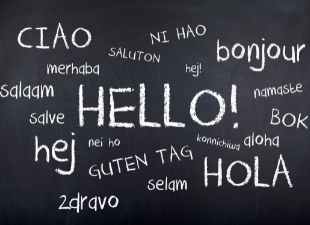 hello written in different languages on chalkboard
