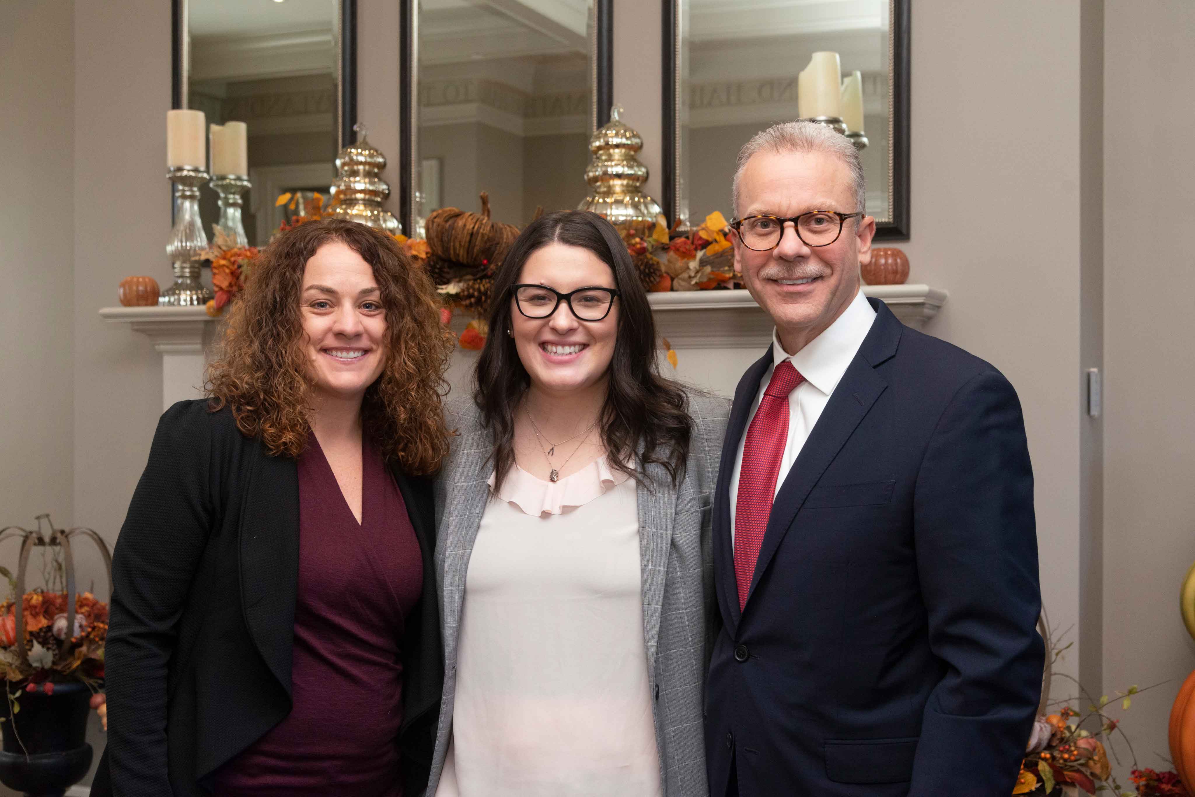 Scholar Ariana Riske with Janean Ruschioni and Gerald Suarez
