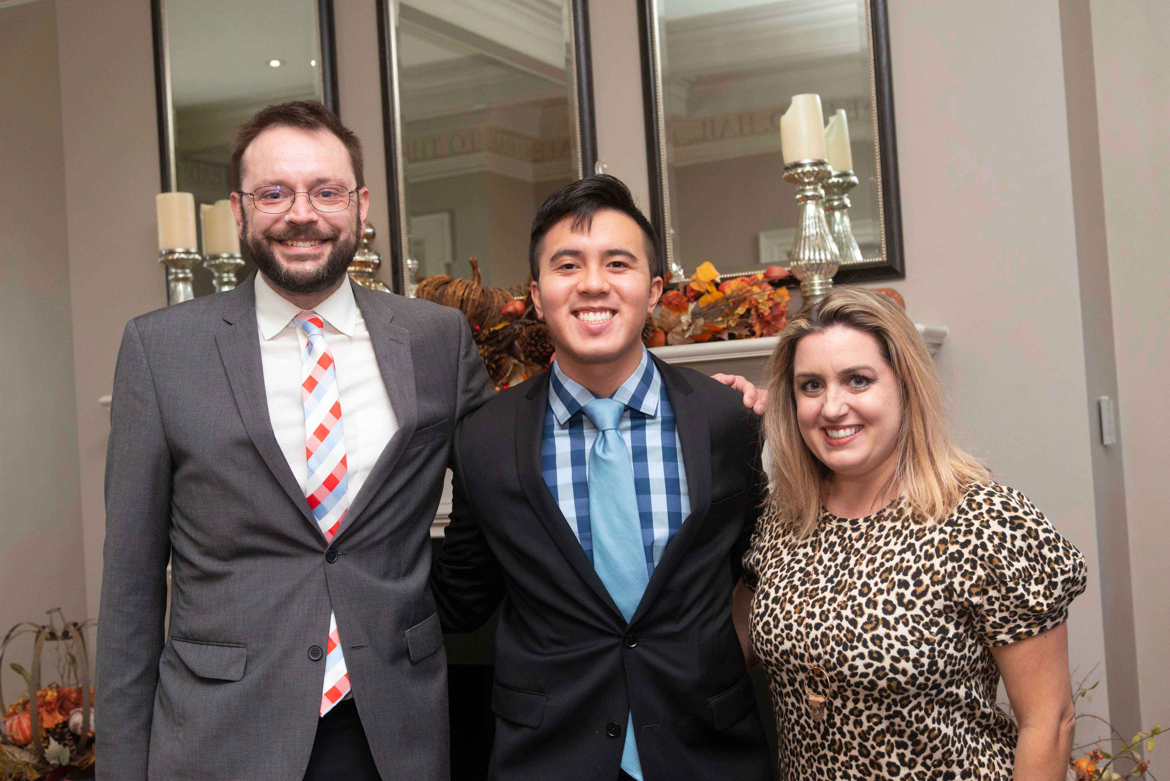 Scholar Julian Avenilla with Alexia Friedberg and Robert Chester