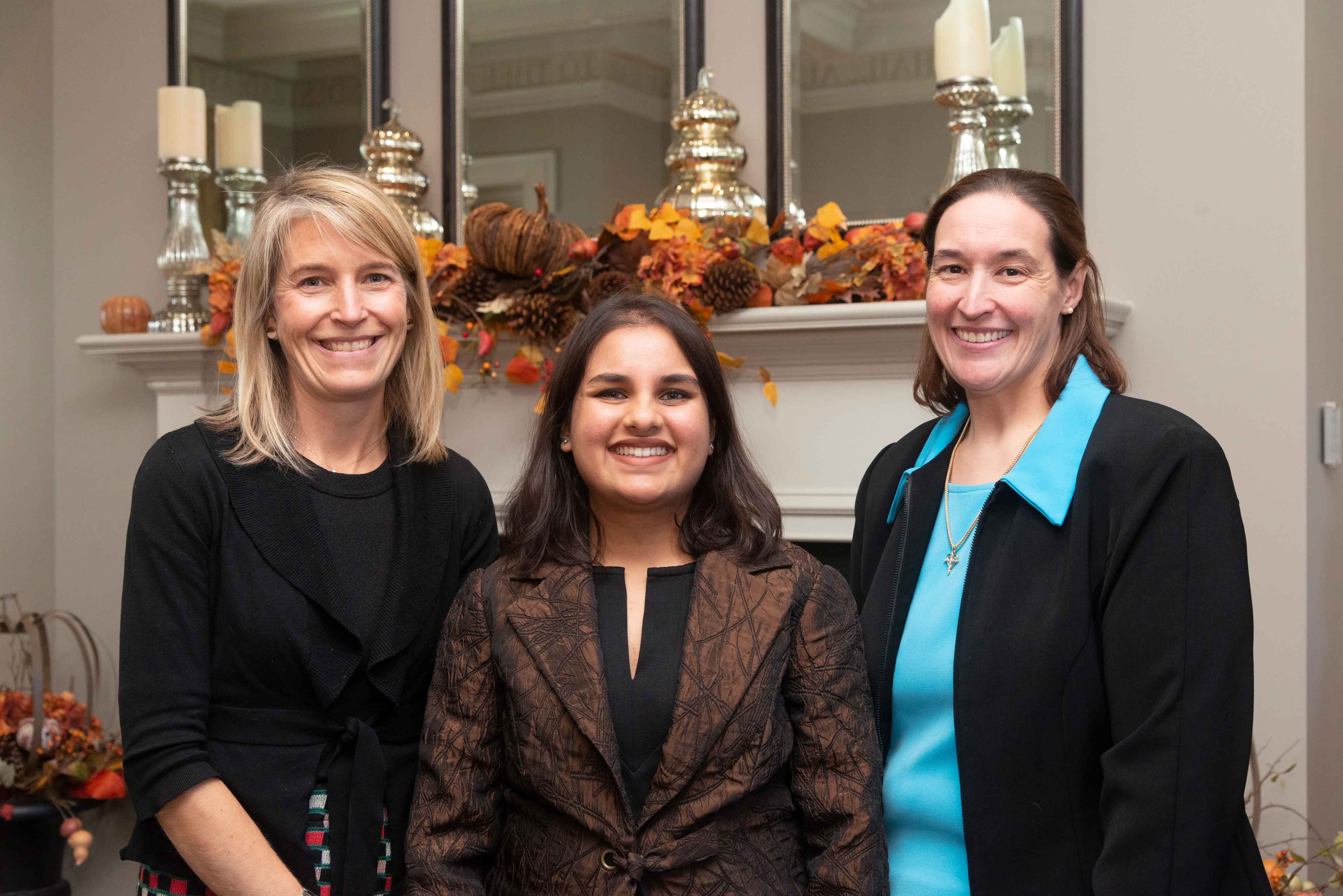 Scholar Shifali Mathews with Ashley Schreckengost and Joanna Goger