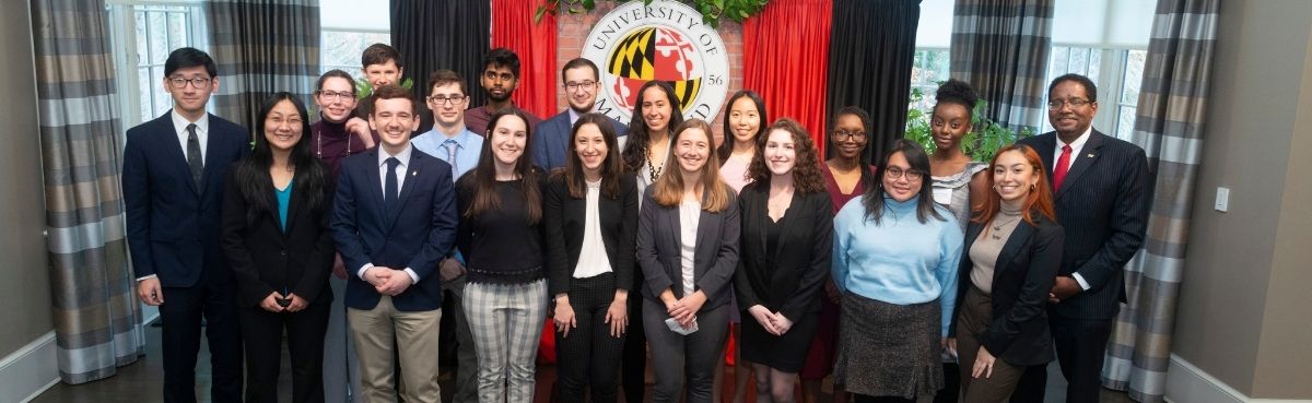 Scholars with Cathy Merrill and President Loh